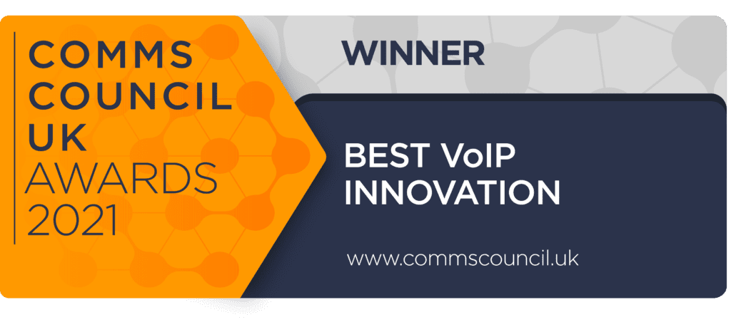 Winner Best VoIP Innovation - Comms Council UK Awards 2021